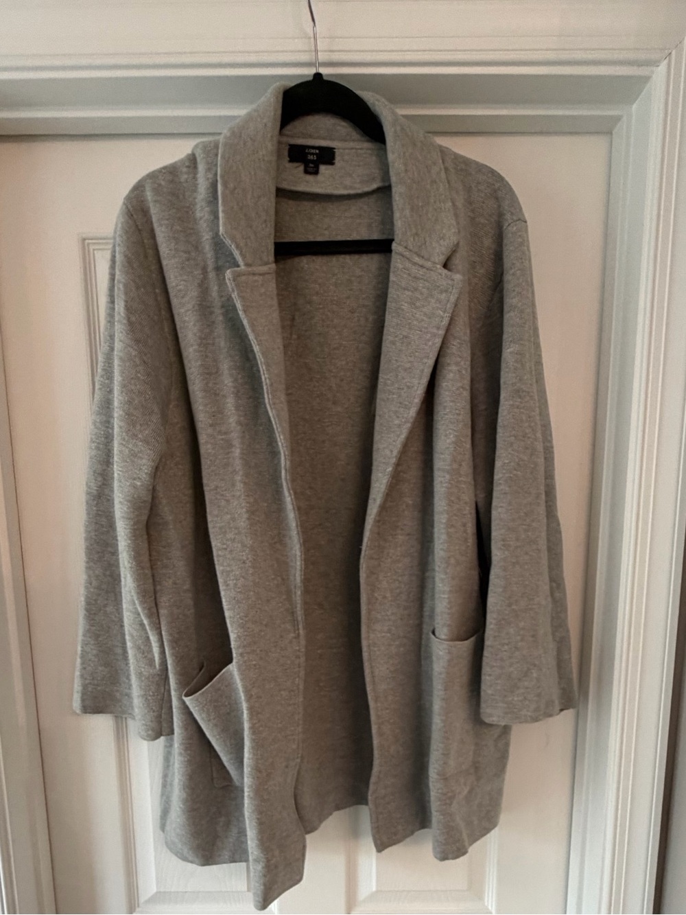 J. Crew Sweater Blazer Grey 3X Open Front Cardigan